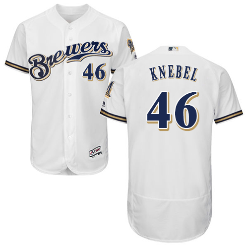 Brewers #46 Corey Knebel White Flexbase Authentic Collection Stitched MLB Jersey